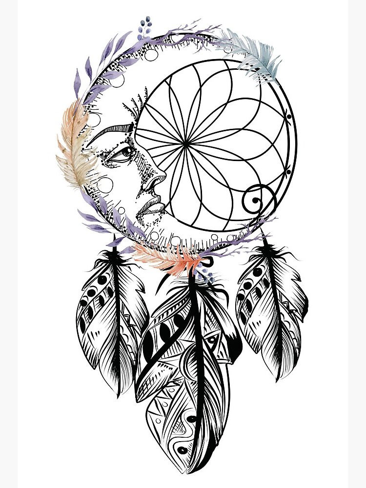 Floral Moon Dreamcatcher Graphic by Mayano · Creative Fabrica