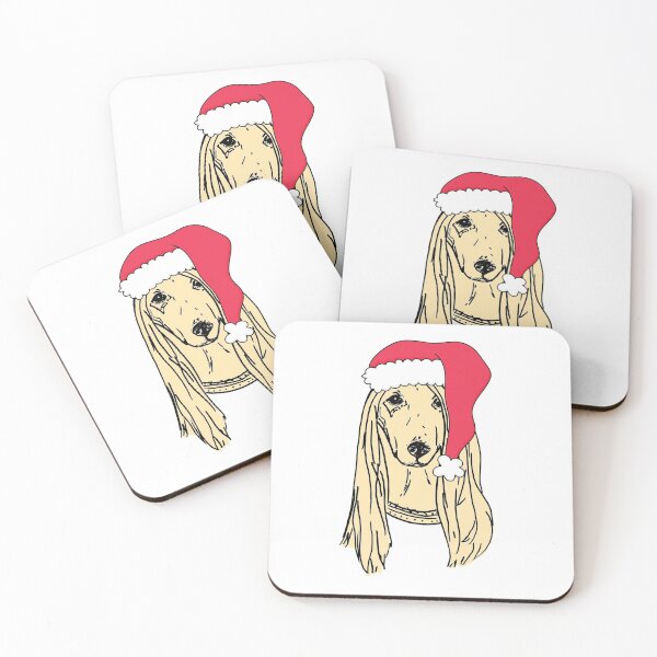 Item preview, Afghan hound with Santa hat ready for Christmas designed and sold by NinaBetterNot.