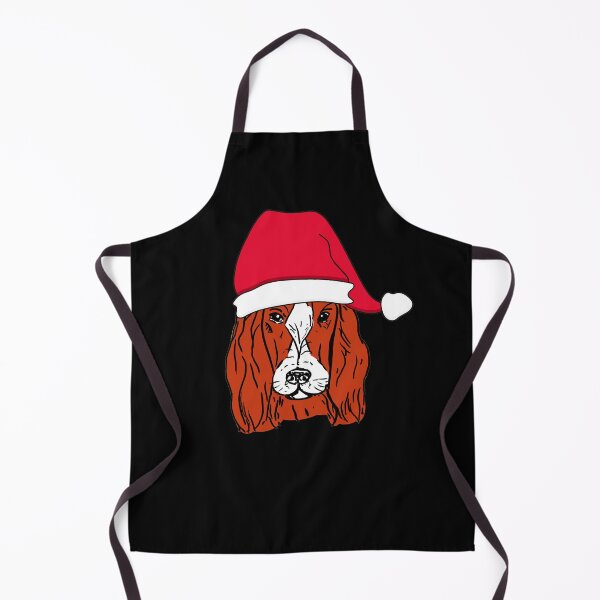 Item preview, Red and white setter with Santa hat ready for Christmas designed and sold by NinaBetterNot.