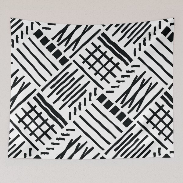 Item preview, Hand-drawn Crossing Lines Pattern – Black designed and sold by RoguePatterns.