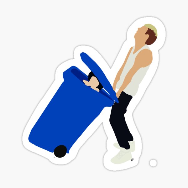 Harry Styles in a trash can Sticker