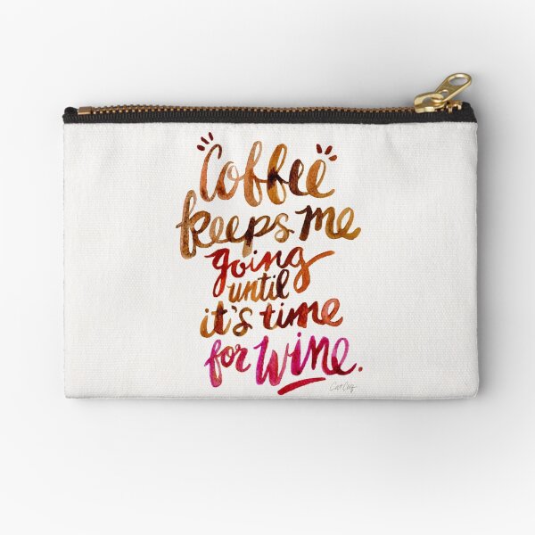 Coffee & Wine – Brown & Magenta Ombré Zipper Pouch