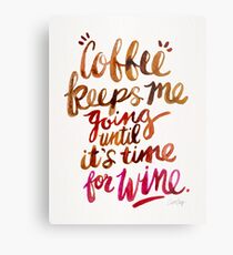 Coffee & Wine – Brown & Magenta Ombré Metal Print