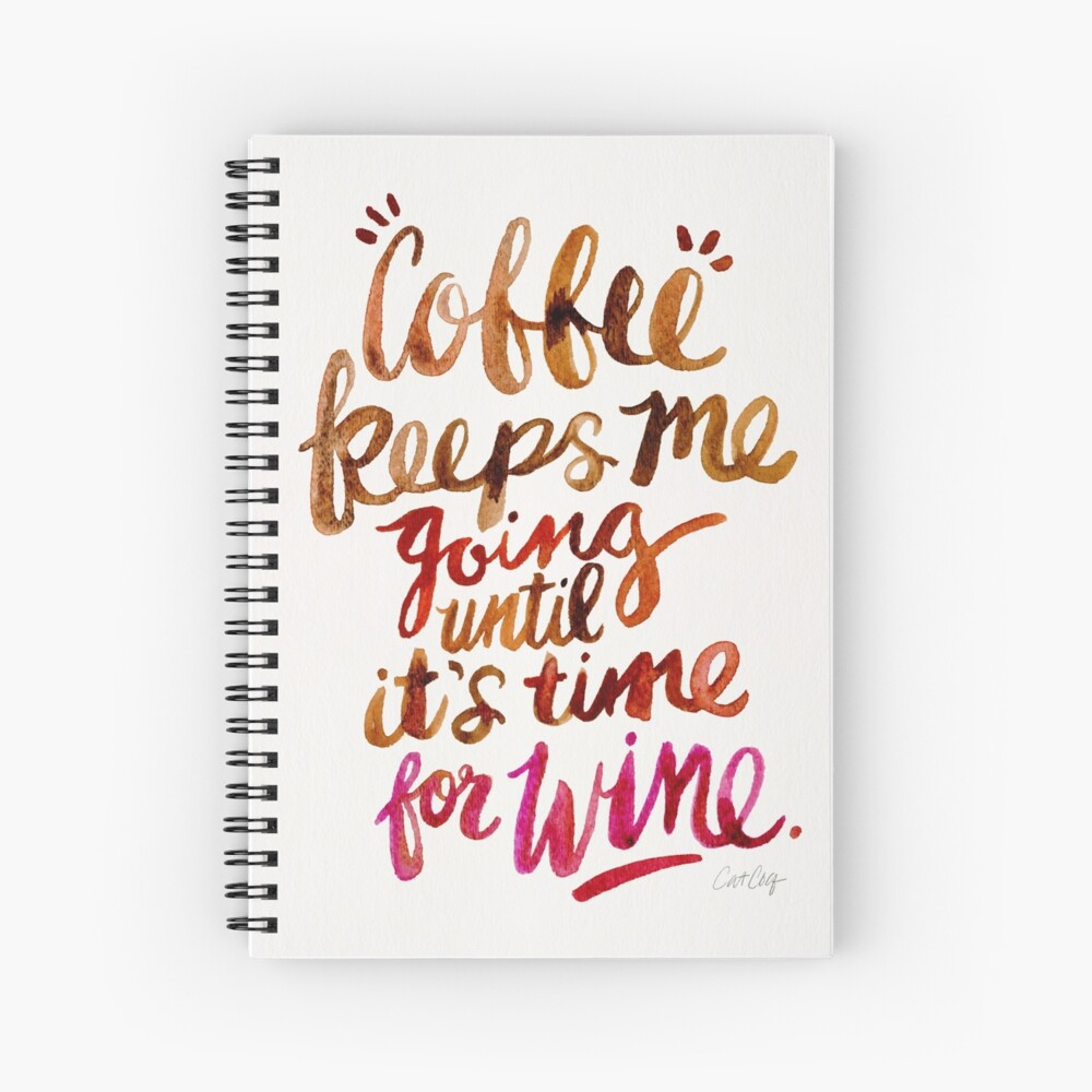 Coffee & Wine – Brown & Magenta Ombré Spiral Notebook