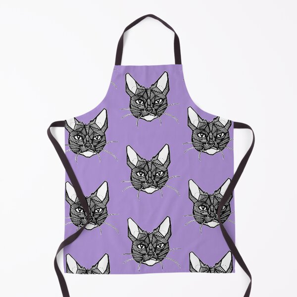 Geometric Cat Tattoo Apron