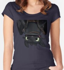 Upside Down Toothless Women's Fitted Scoop T-Shirt