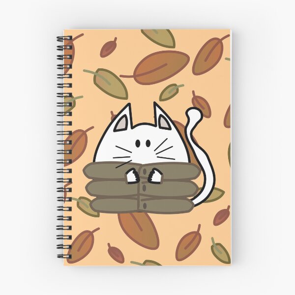 Item preview, Cat in down jacket on autumn leaves designed and sold by Joie-et-Poesie.