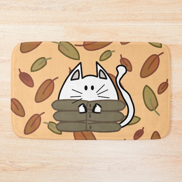 Item preview, Cat in down jacket on autumn leaves designed and sold by Joie-et-Poesie.