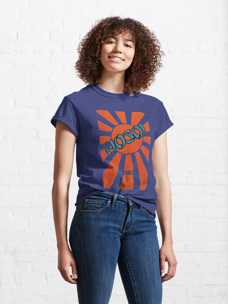 Alternate view of Hosoi sunrise, sims retro skateboard t shirt design. Classic T-Shirt