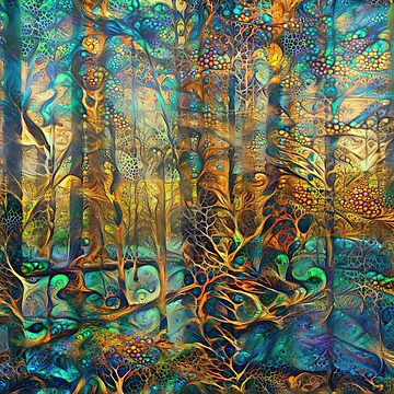 Artwork thumbnail, Forest abstract digital painting by blackhalt