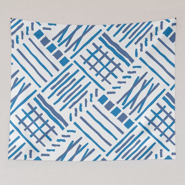 Item preview, Hand-drawn Crossing Lines Pattern – Blue designed and sold by RoguePatterns.