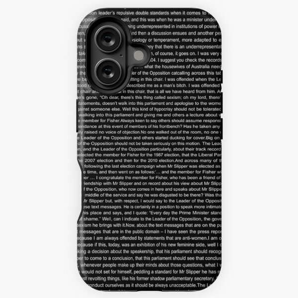 Item preview, Gillard's 2012 misogyny speech transcript in black designed and sold by missaesthetic.