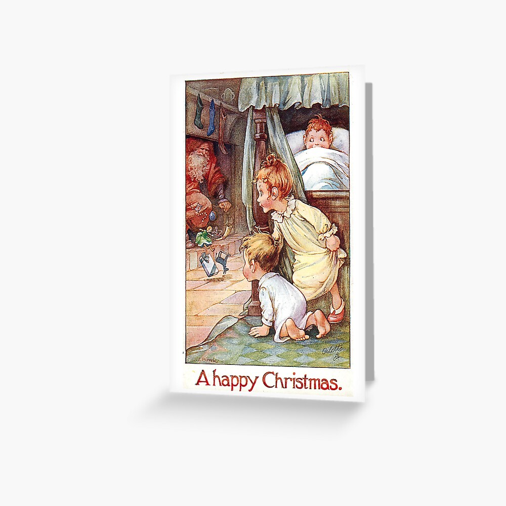 Vintage "A Happy Christmas" Postcard (1917) Greeting Card