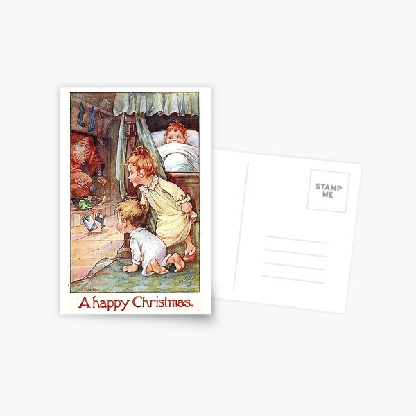 Vintage "A Happy Christmas" Postcard (1917) Postcard