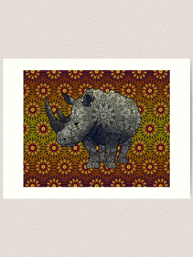 Alternate view of White Rhino Art Print