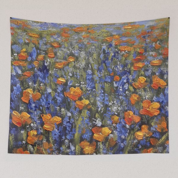 Item preview, Orange Poppies and blue Lupins designed and sold by tretyak.