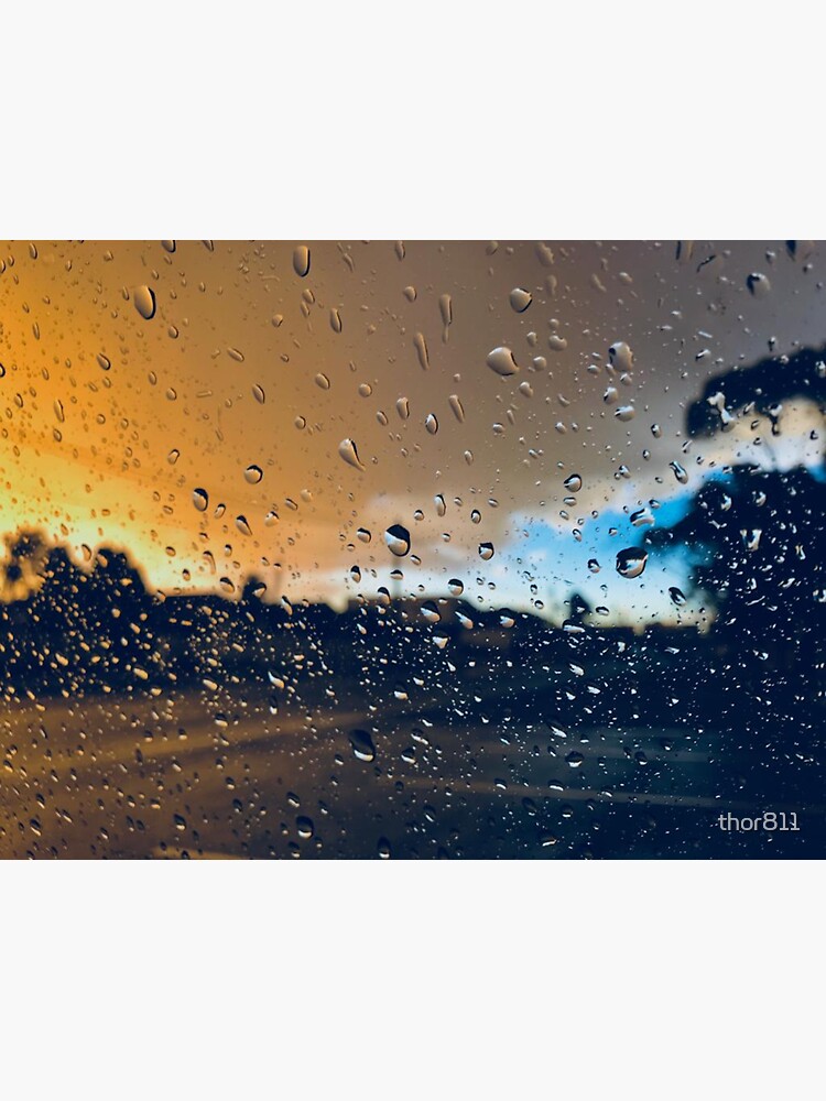 "rain on window sill photography" Sticker by thor811 Redbubble