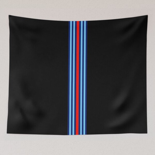 Item preview, Martini Racing Stripes Black Background – Classic Motorsport Livery, Retro Racing Stripe Design designed and sold by Road To Track.