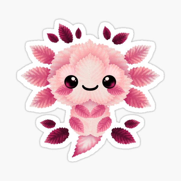 Vista previa del artículo con la obra «Axolotl de hojas», diseñado y vendido por NemiMakeit.