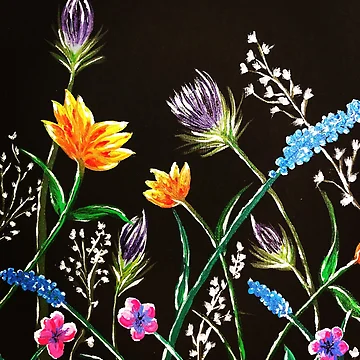 Artwork thumbnail, Neon Flowers by Rebecca Bartlemay