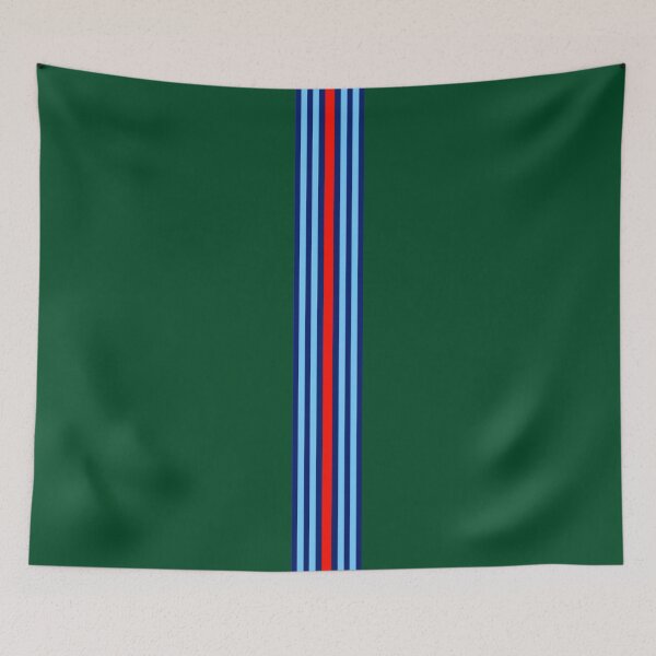 Item preview, Martini Racing Stripes on British Racing Green – Vintage Motorsport Livery, Classic Racing Design designed and sold by Road To Track.