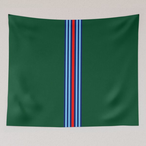 Item preview, Martini Racing Stripes on British Racing Green – Vintage Motorsport Livery, Classic Racing Design designed and sold by Road To Track.