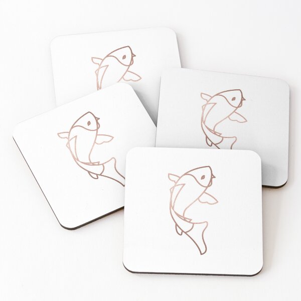 Item preview, Rose gold line drawing fish designed and sold by Space Art.