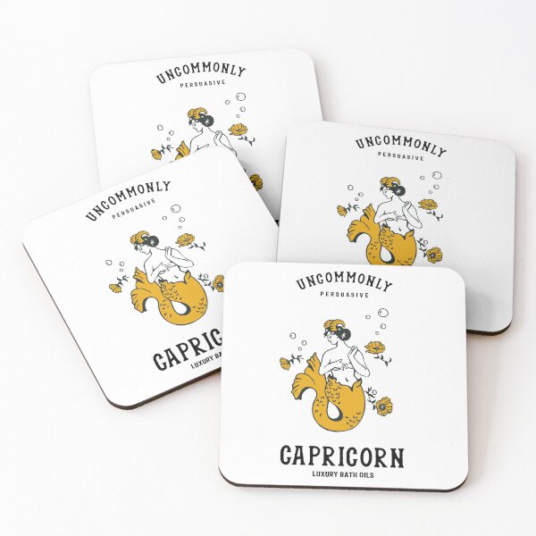 Item preview, "Capricorn Luxury Bath Oils: Uncommonly Persuasive" Cool Zodiac Art designed and sold by The Whiskey Ginger Design Shop.