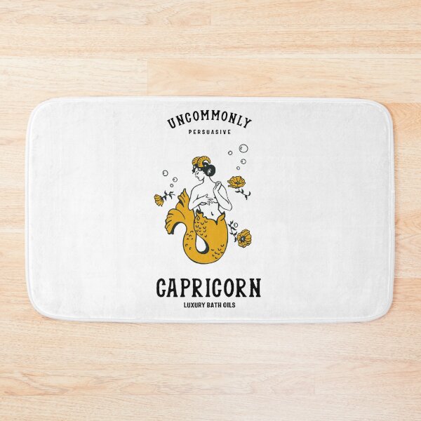 Item preview, "Capricorn Luxury Bath Oils: Uncommonly Persuasive" Cool Zodiac Art designed and sold by The Whiskey Ginger Design Shop.
