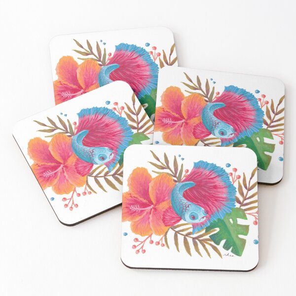 Item preview, Betta Fish in Tropical Flora designed and sold by rooandjoo.