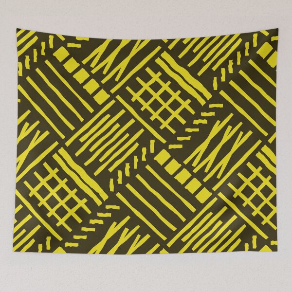 Item preview, awn Crossing Lines Pattern – Yellow & Brown designed and sold by RoguePatterns.
