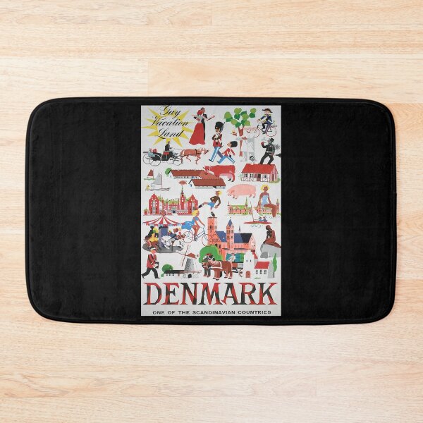 Aperçu de l'œuvre Denmark poster retro créée et vendue par CorasPosters.