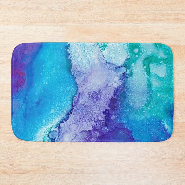 Item preview, Dreaming in Color: Blue Purple Abstract Alcohol Ink Painting by Herzart designed and sold by herzart.