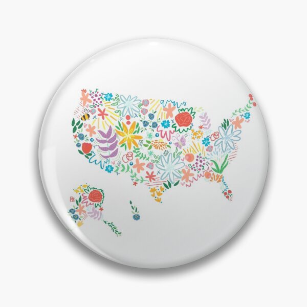Item preview, Floral USA Map designed and sold by mgwboyd.
