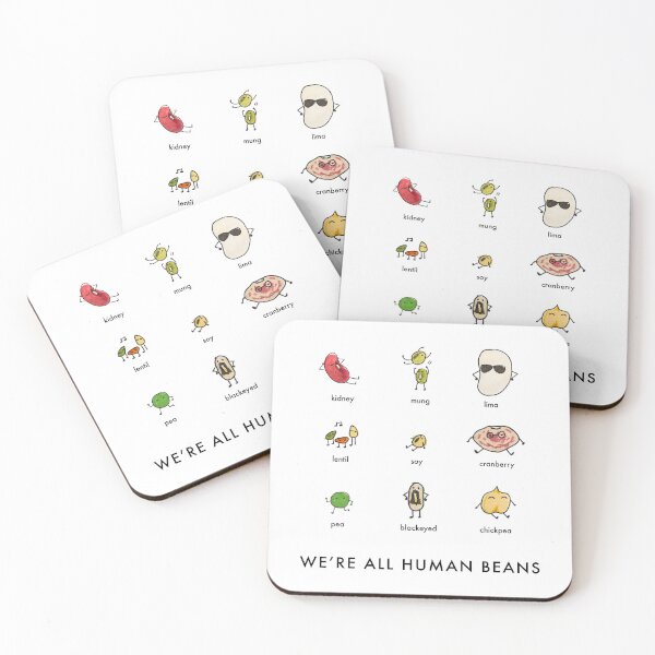 Item preview, we're all human beans - black text designed and sold by penguimelia.