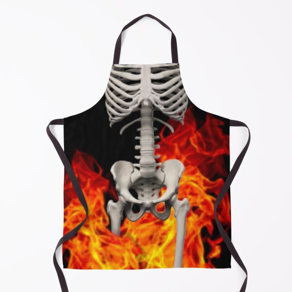 Item preview, Halloween Apron - Flaming Skeleton Design designed and sold by SMilllar.