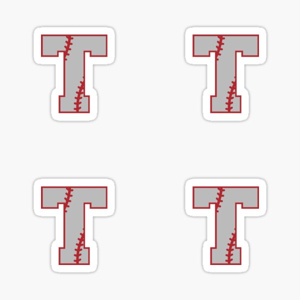 Letter T Monogram | Baseball Sticker