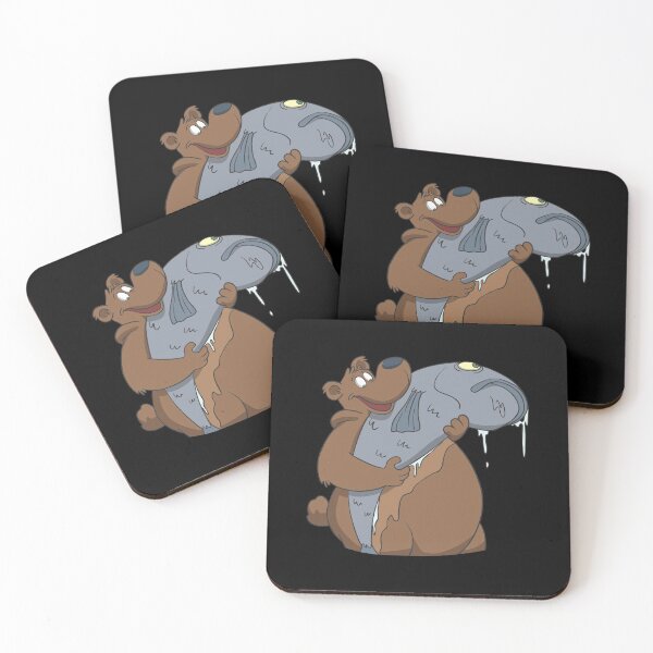 Item preview, A bear with angler trophy fish designed and sold by Monkey Ful.