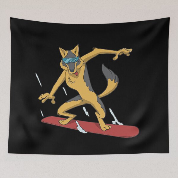 Item preview, German shepherd dog on the snowboard designed and sold by Monkey Ful.