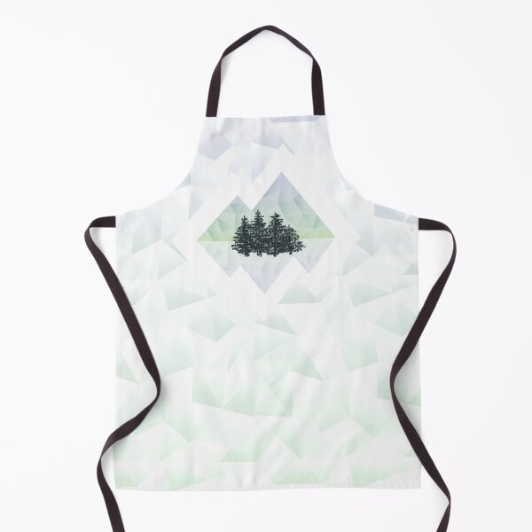 Item preview, Geometric mountains with trees (green) designed and sold by frangipaniarts.
