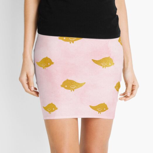 cute rose quartz pink seamless repeat pattern Mini Skirt