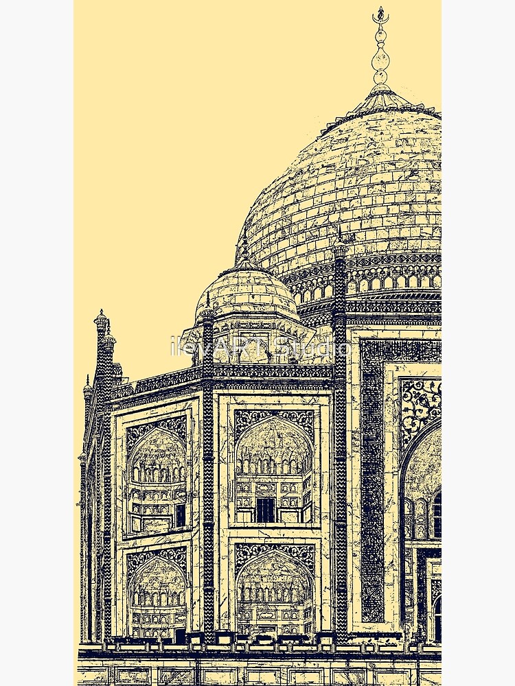 Taj Mahal archway sketch Acrylic Print by And Art - Pixels