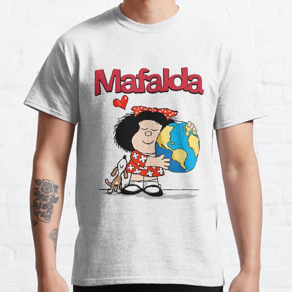 Mafalda, el mundo y su cachorro. Camiseta clásica
