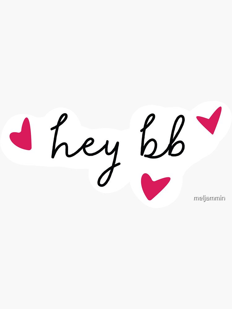 Thumbnail 3 of 3, Sticker, hey bb baby hearts designed and sold by meljammin.