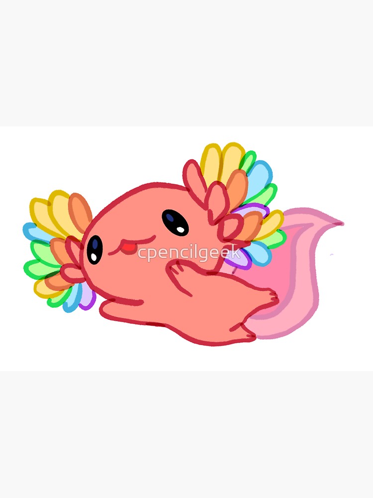 Rainbow Axolotl Sticker For Sale By Cpencilgeek Redbubble