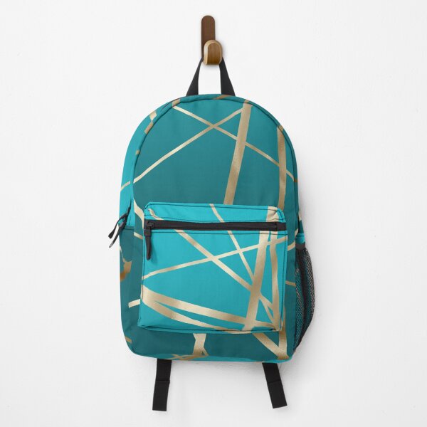 Item preview, Turquoise and gold abstract lines designed and sold by KammyArt.