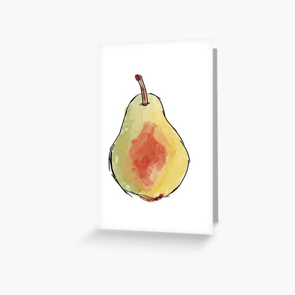 Pear Watercolor Greeting Card