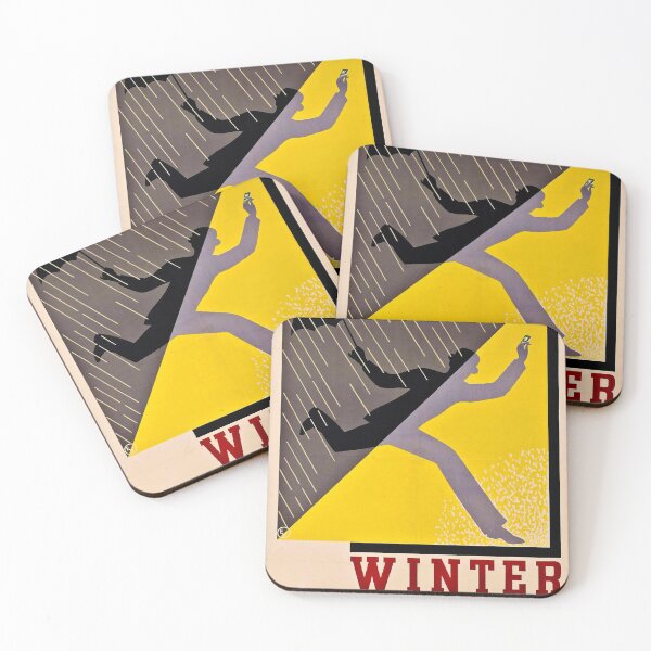 Item preview, Winter Sunshine retro poster designed and sold by CorasPosters.