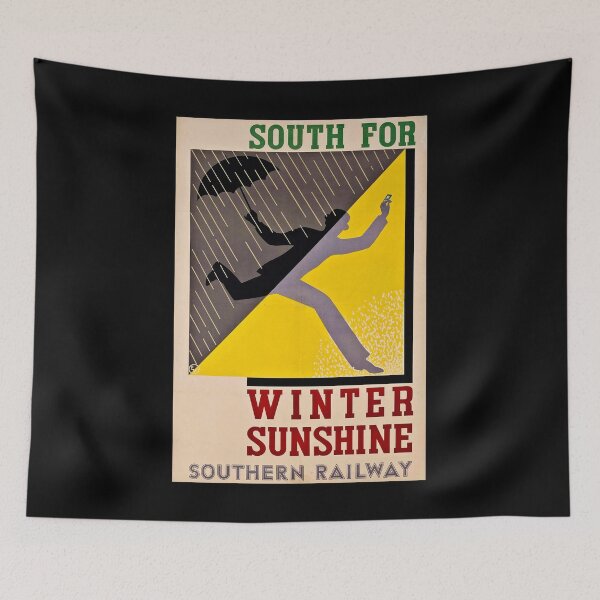 Item preview, Winter Sunshine retro poster designed and sold by CorasPosters.