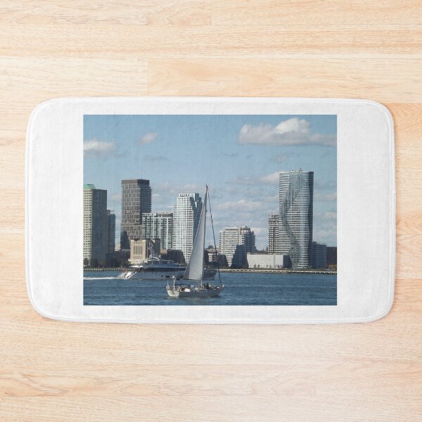 Item preview, Sailboat, Hudson River, Jersey City Skyline, Jersey City, New Jersey designed and sold by lenspiro.